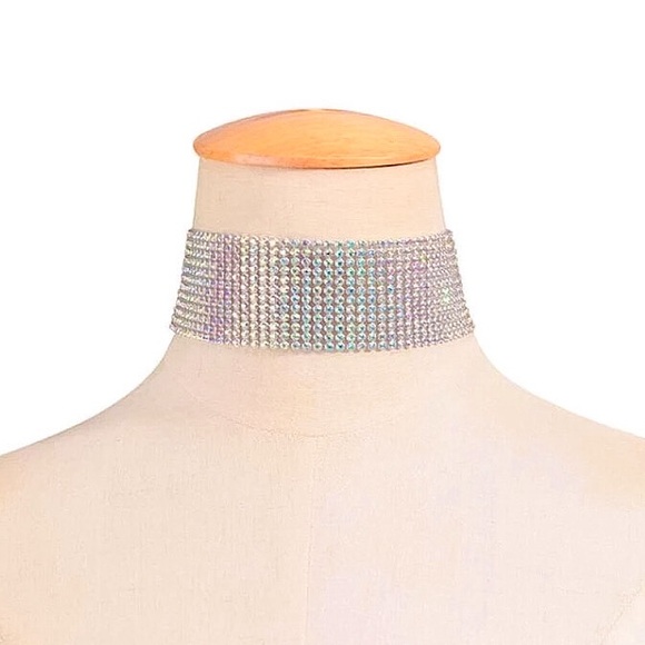 🔵𝟲𝟱%𝗢𝗙𝗙 𝗯𝘂𝗻𝗱𝗹𝗲𝘀 𝟯+🔵 NEW Wide Glamorous Rhinestone Choker - Picture 9 of 16